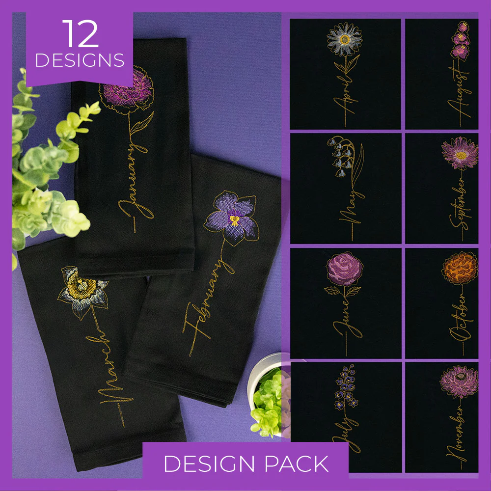 A Birth Flowers Design Pack - Image 5