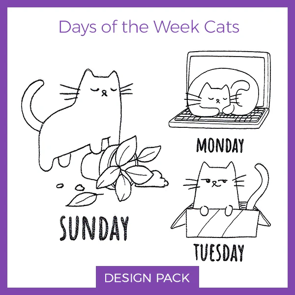 A Days of the Week Cats Design Pack - Image 3