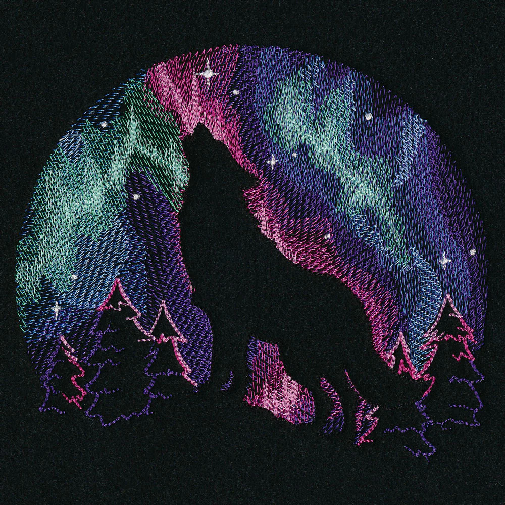 Aurora Wolf Silhouette (Embossed) - Image 4