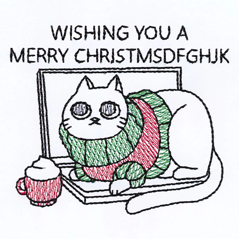 Christmas Computer Kitty (Cardstock) - Image 3