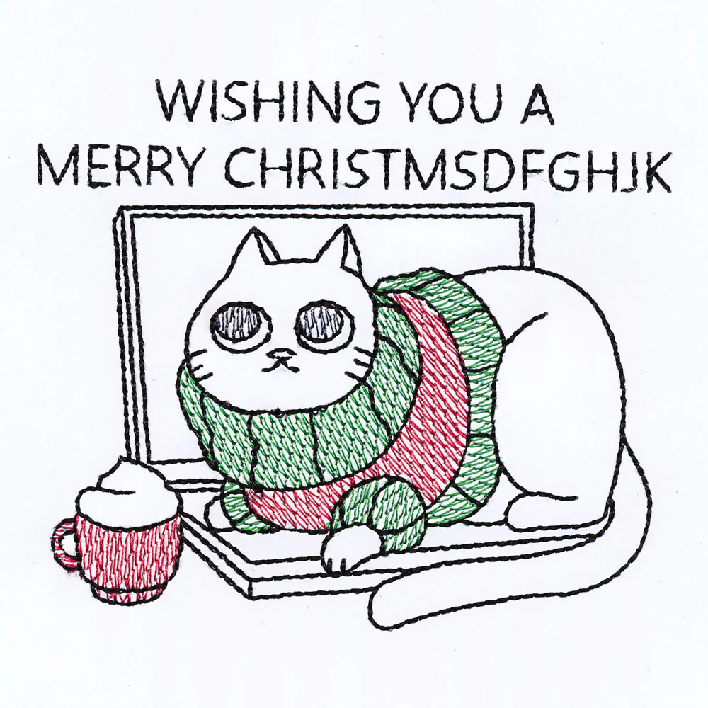 Christmas Computer Kitty (Cardstock) - Image 4