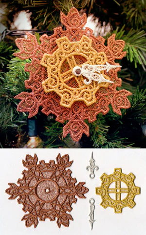 Clockwork Snowflake Ornament (Lace) - Image 3