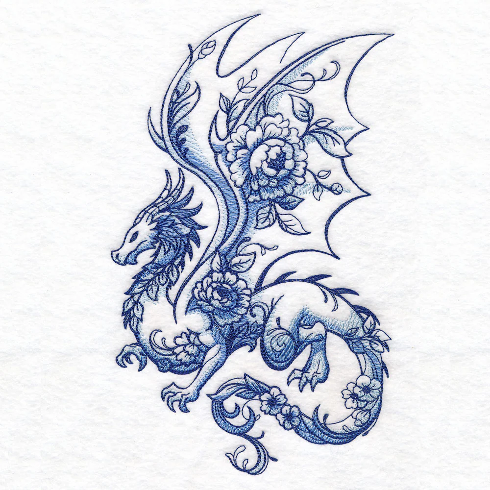 Delft Blue Floral Dragon - Image 3