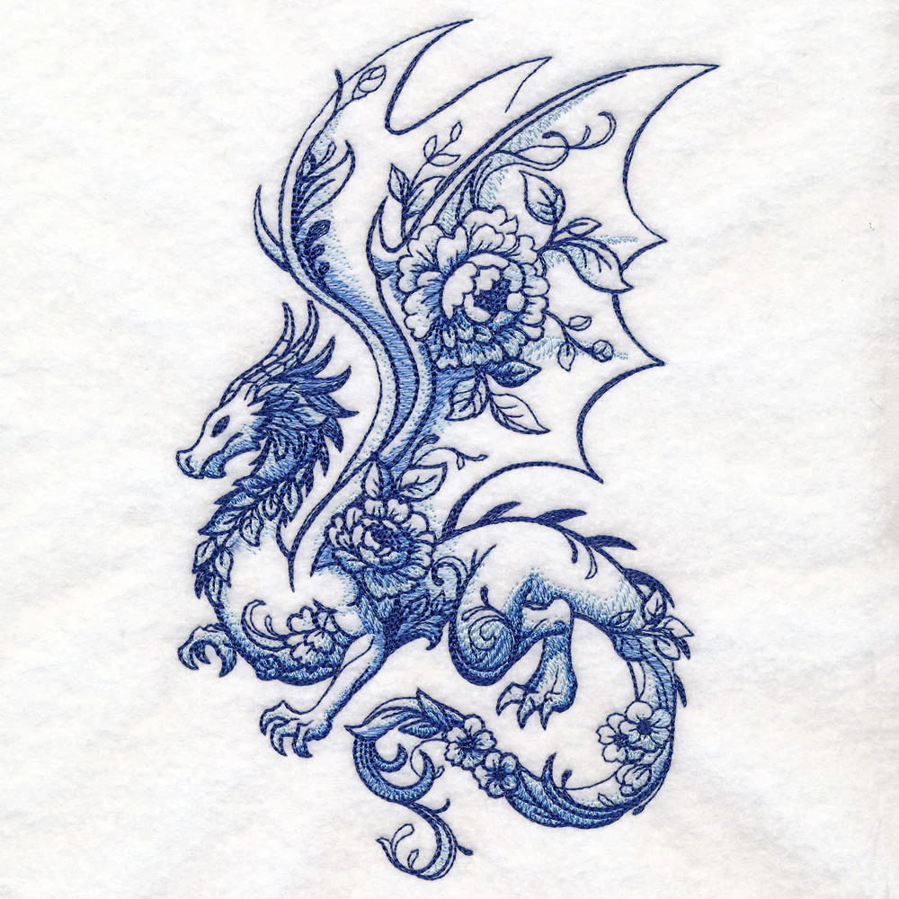 Delft Blue Floral Dragon - Image 4
