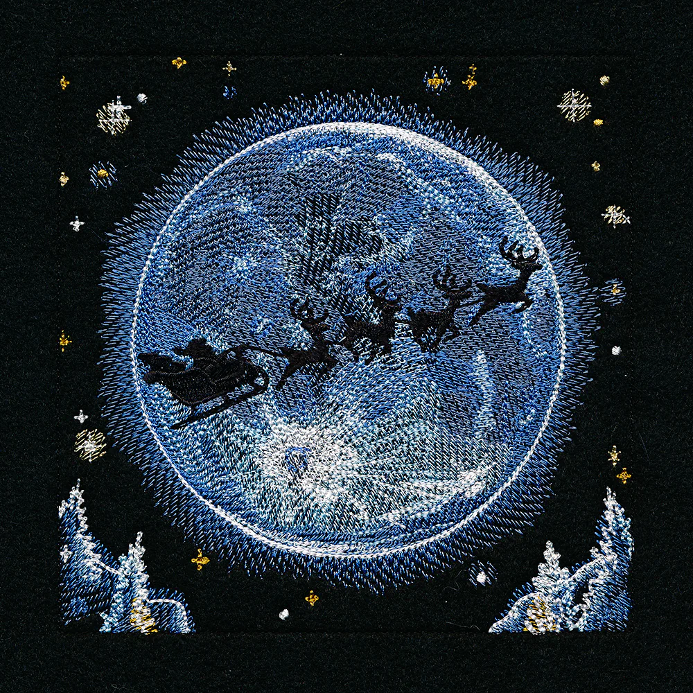 Magical Christmas Moonlit Forest Panel Scene - Image 17