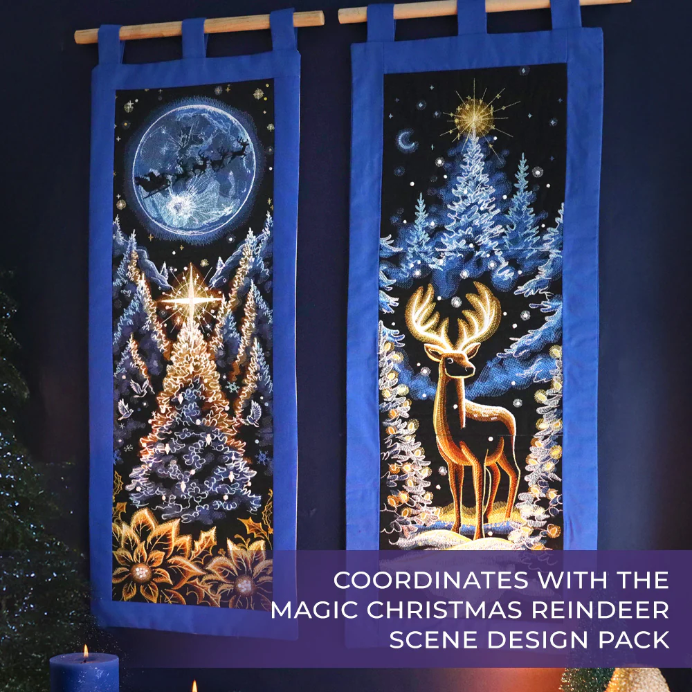 Magical Christmas Moonlit Forest Panel Scene - Image 3