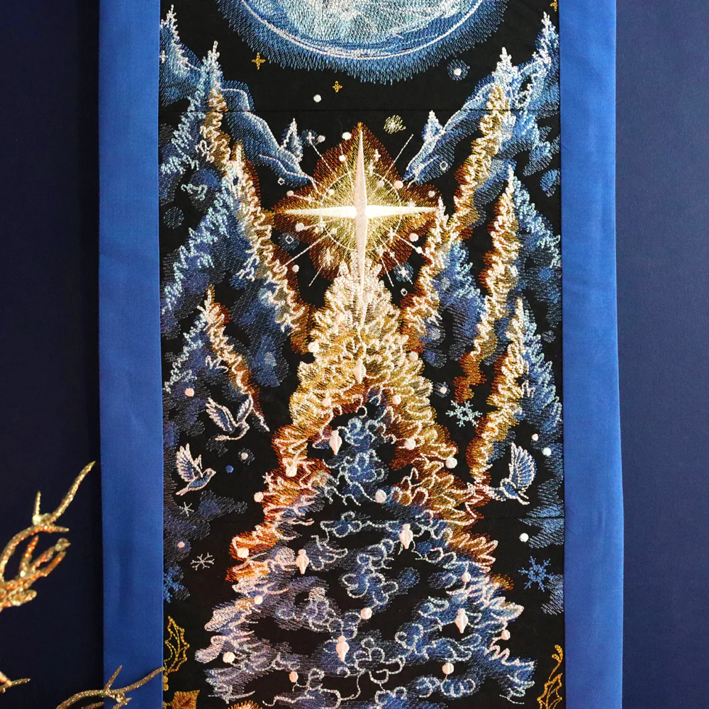 Magical Christmas Moonlit Forest Panel Scene - Image 5